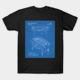 Foosball Table Patent - Foosball Player Game Room Art - Blueprint T-Shirt